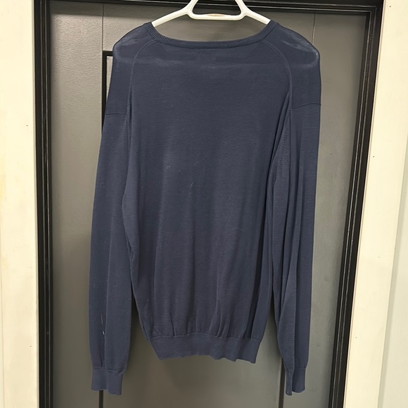 Lacoste Blue V-Neck Sweater - Picture 4 of 4